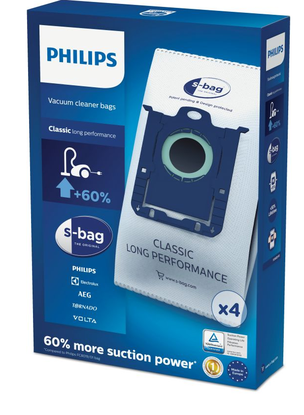 Dammsugarpåsar S-bag 4-pack, Philips